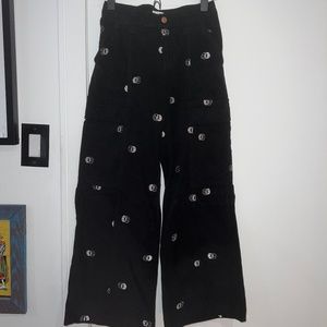 Smiley Face Stitched Cargo Pants